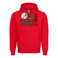 Red leopard baseball flag Zipper Hoodie - JahusDesignShop
