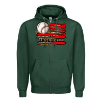 Sports Green leopard baseball flag Zipper Hoodie - JahusDesignShop