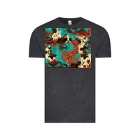 Vintage Black Serape Turquoise Glitter Cowhide  Tooled Leather  Tumbler Vintage Tee - FaDigitalArtStudio