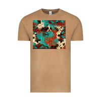 Vintage Camel Serape Turquoise Glitter Cowhide  Tooled Leather  Tumbler Vintage Tee - FaDigitalArtStudio