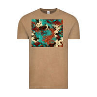 Vintage Coffee Serape Turquoise Glitter Cowhide  Tooled Leather  Tumbler Vintage Tee - FaDigitalArtStudio