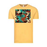 Vintage Mustard Serape Turquoise Glitter Cowhide  Tooled Leather  Tumbler Vintage Tee - FaDigitalArtStudio