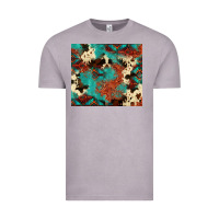 Vintage Zinc Serape Turquoise Glitter Cowhide  Tooled Leather  Tumbler Vintage Tee - FaDigitalArtStudio