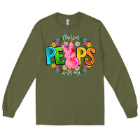 Army Green Chillin Peeps With My Long Sleeve Tee - CowhideDigitalArt