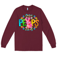 Burgundy Chillin Peeps With My Long Sleeve Tee - CowhideDigitalArt