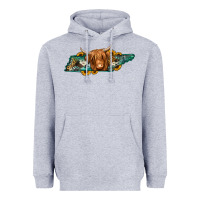 Heather Grey tennessee map long haired cow Heavyweight Hoodie - Jasminsmagicworld