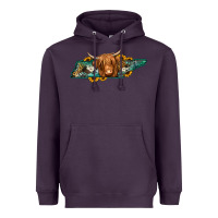 Plum tennessee map long haired cow Heavyweight Hoodie - Jasminsmagicworld