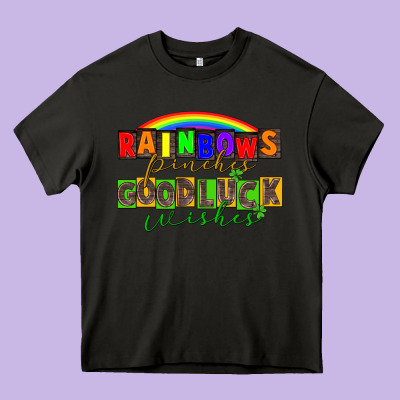 Rainbows Pinches Good Luck Wisher St. Patrick's Heavy Core Tee Designed By Cowgirlartshop