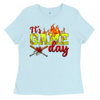 Baby Blue It's Game Day Softball Ladies Tee - BundleAndBundleShop