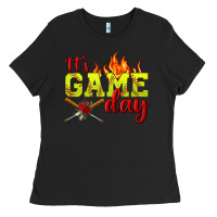 Black It's Game Day Softball Ladies Tee - BundleAndBundleShop