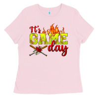 Bubblegum Pink It's Game Day Softball Ladies Tee - BundleAndBundleShop