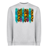 Turquoise Leopard Sunflowers Colorful Heavyweight Sweatshirt | Teevron