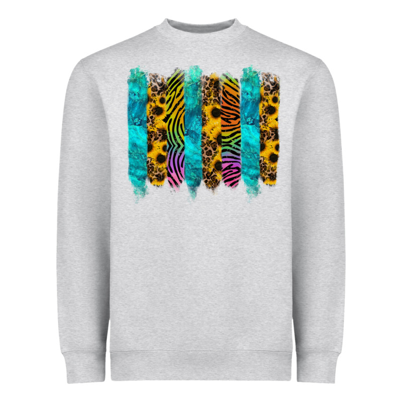 Turquoise Leopard Sunflowers Colorful Heavyweight Sweatshirt by RanaPortraitStore | Teevron