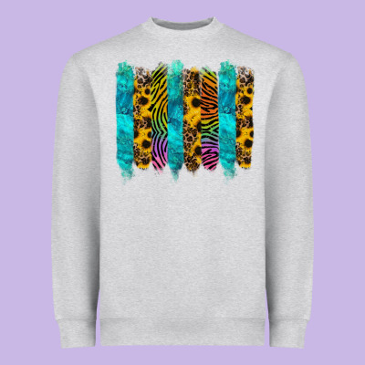 Turquoise Leopard Sunflowers Colorful Heavyweight Sweatshirt Designed By Ranaportraitstore