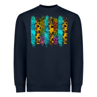 Navy turquoise leopard sunflowers colorful Heavyweight Sweatshirt - RanaPortraitStore
