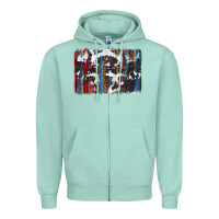 Seafoam cowhide, leopard serape backgraund Zipper Hoodie - JahusDesignShop