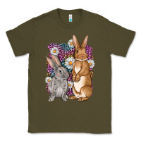 Army Green Bunnys Easter with leopard background Classic Tee - OliviaCreatesArt