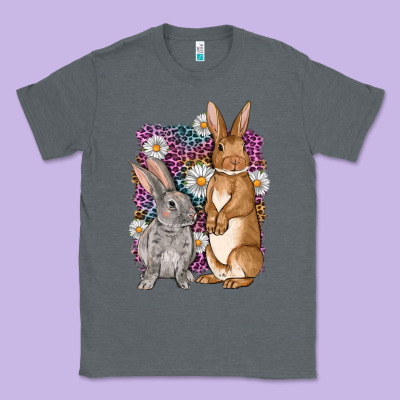 Bunnys Easter With Leopard Background Classic Tee Designed By Oliviacreatesart
