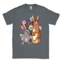 Charcoal Heather Bunnys Easter with leopard background Classic Tee - OliviaCreatesArt