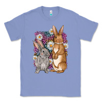Colony Blue Bunnys Easter with leopard background Classic Tee - OliviaCreatesArt