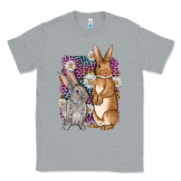 Heather Grey Bunnys Easter with leopard background Classic Tee - OliviaCreatesArt