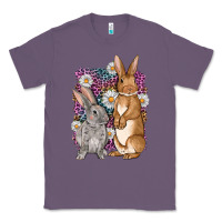 Lavender Bunnys Easter with leopard background Classic Tee - OliviaCreatesArt