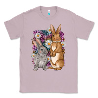 Lilac Bunnys Easter with leopard background Classic Tee - OliviaCreatesArt