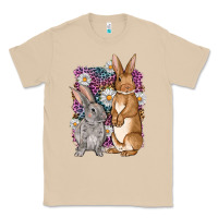 Mushroom Bunnys Easter with leopard background Classic Tee - OliviaCreatesArt