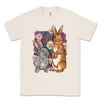 Natural Bunnys Easter with leopard background Classic Tee - OliviaCreatesArt