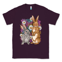 Plum Bunnys Easter with leopard background Classic Tee - OliviaCreatesArt