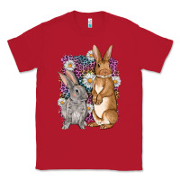 Red Bunnys Easter with leopard background Classic Tee - OliviaCreatesArt