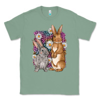 Sage Bunnys Easter with leopard background Classic Tee - OliviaCreatesArt