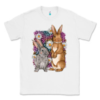 White Bunnys Easter with leopard background Classic Tee - OliviaCreatesArt