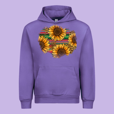 Sunflower Leopard Serape Patch Urban Hoodie Designed By Jasminsmagicworld