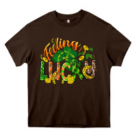 Chocolate Brown Feeling lucky St. Patrick's Day Heavy Core Tee - CowGirlArtShop