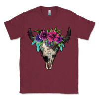 Burgundy cowhide bull skull Classic Tee - Jasminsmagicworld