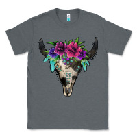 Charcoal Heather cowhide bull skull Classic Tee - Jasminsmagicworld