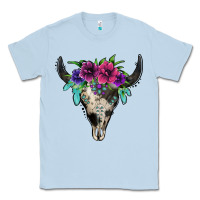 Dusty Blue cowhide bull skull Classic Tee - Jasminsmagicworld