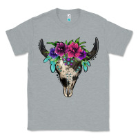 Heather Grey cowhide bull skull Classic Tee - Jasminsmagicworld