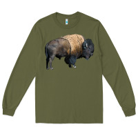 Army Green Bison Buffalo Long Sleeve Tee - LillyAllenDesigns
