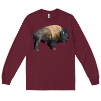 Burgundy Bison Buffalo Long Sleeve Tee - LillyAllenDesigns