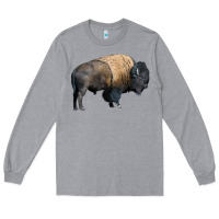 Heather Grey Bison Buffalo Long Sleeve Tee - LillyAllenDesigns