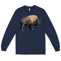 Navy Bison Buffalo Long Sleeve Tee - LillyAllenDesigns