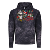 Cloud Black Merry Christmas  skull Vintage Hoodie - CowhideDigitalArt