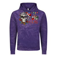 Cloud Purple Merry Christmas  skull Vintage Hoodie - CowhideDigitalArt