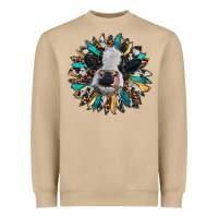 Baby Cow With Sunflower Heavyweight Sweatshirt | Teevron