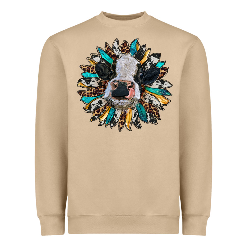 Baby Cow With Sunflower Heavyweight Sweatshirt by RanaPortraitStore | Teevron
