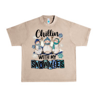 French Oak Chillin With My Snowmies Urban Heavy Tee - FaDigitalArtStudio
