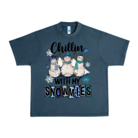Midnight Navy Chillin With My Snowmies Urban Heavy Tee - FaDigitalArtStudio