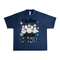 Navy Chillin With My Snowmies Urban Heavy Tee - FaDigitalArtStudio